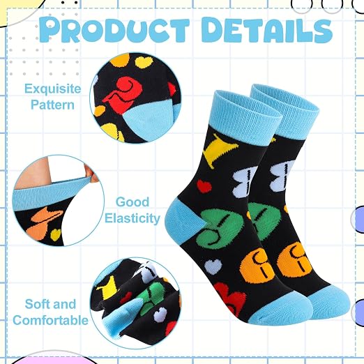 6 Pairs School-Themed Novelty Socks – Step Into Fun & Learning